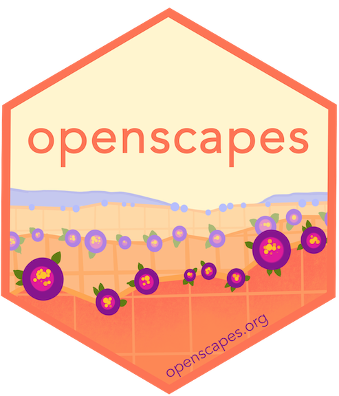 logo of Openscapes, hexagonal