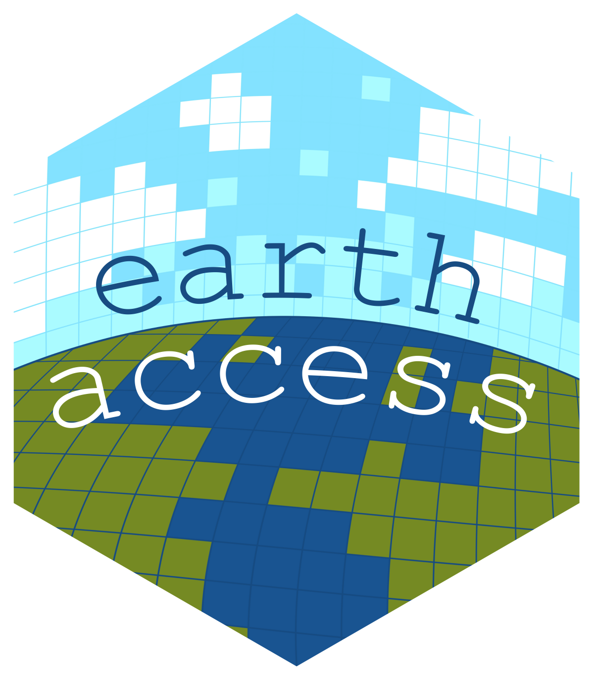 hexagonal logo says earth access